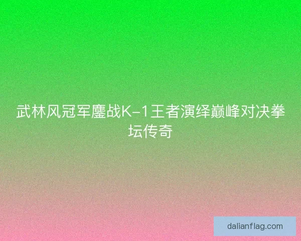 武林风冠军鏖战K-1王者演绎巅峰对决拳坛传奇