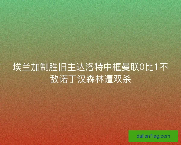 埃兰加制胜旧主达洛特中框曼联0比1不敌诺丁汉森林遭双杀 埃兰加制胜旧主达洛特中框曼联0比1不敌诺丁汉森林遭双杀