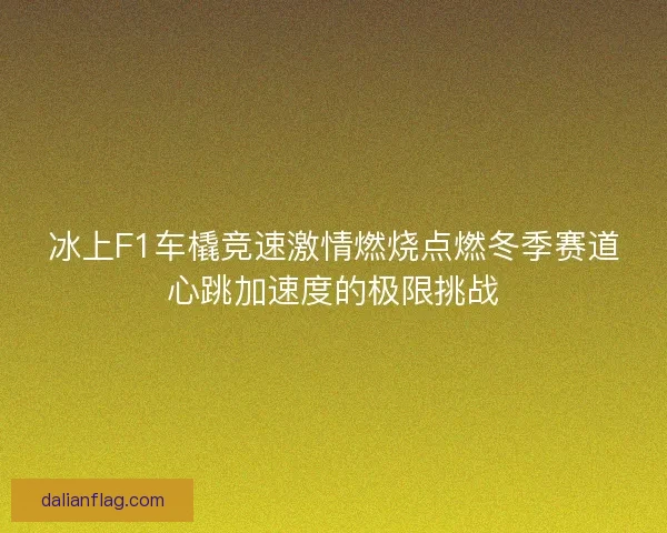冰上F1车橇竞速激情燃烧点燃冬季赛道心跳加速度的极限挑战 冰上F1车橇竞速激情燃烧点燃冬季赛道心跳加速度的极限挑战